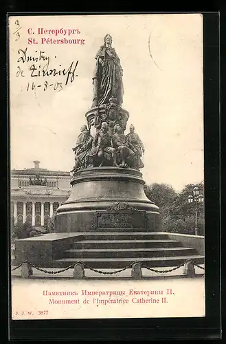 AK St.-Pétersbourg, Monument de l`Impératrice Catherine II.