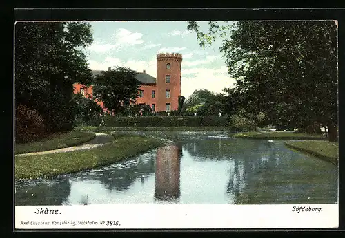 AK Skane, Söfdeborg, Wasserpartie an der Burg