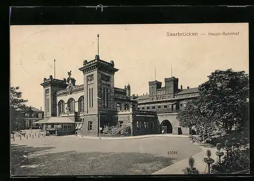 AK Saarbrücken, Blick auf den Hauptbahnhof