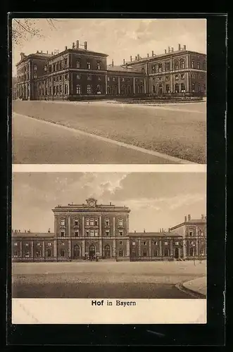 AK Hof in Bayern, Der Hauptbahnhof aus verschiedenen Perspektiven