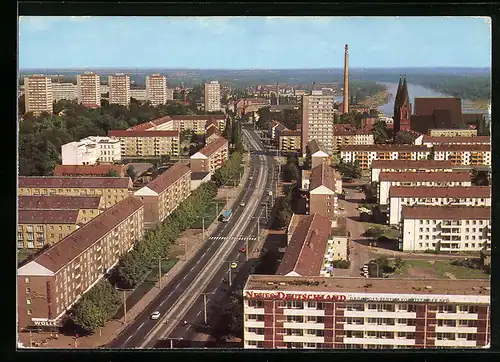 AK Frankfurt / Oder, Blick vom Hochhaus zur Karl-Marx-Strasse