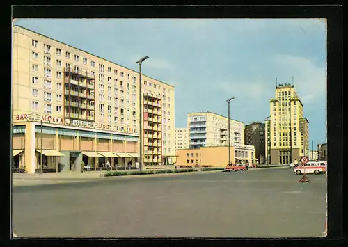 AK Berlin, Karl-Marx-Allee mit Geschäften