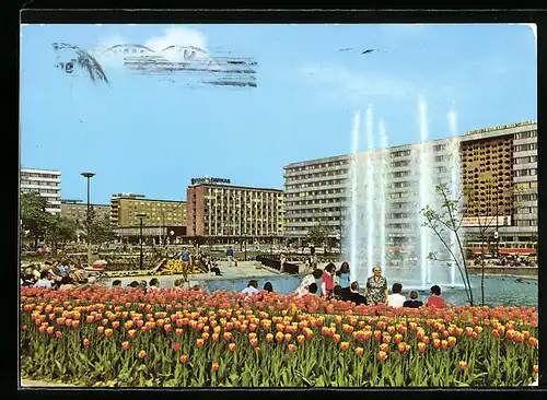 AK Karl-Marx-Stadt, Blick vom Karl-Marx-Platz zur Strasse der Nationen