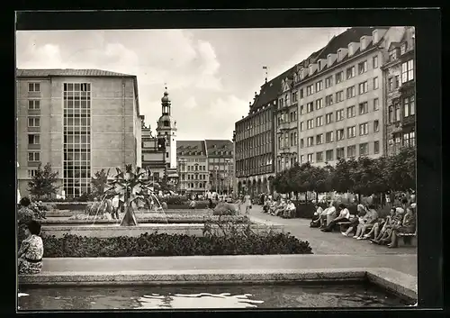 AK Leipzig, Blick vom Sachsenplatz zum Markt
