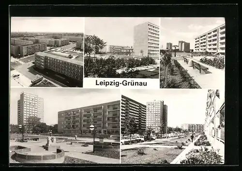 AK Leipzig-Grünau, Hochhäuser aus dem Stadtteil