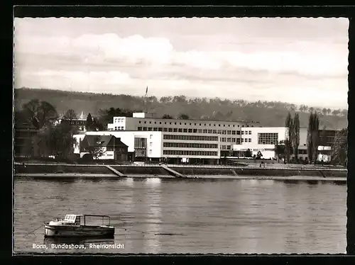 AK Bonn, Bundeshaus, Rheinansicht