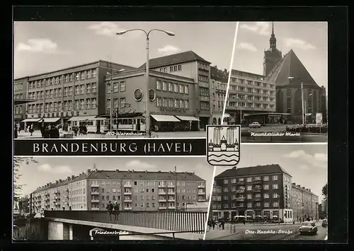 AK Brandenburg /Havel, HO-Warenhaus, Friedensbrücke, Neustädtischer Markt