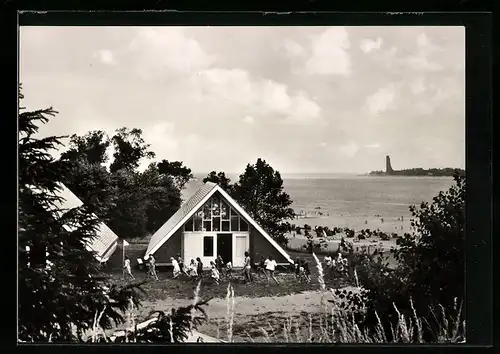AK Kiel, Falkensteiner Strand mit Blick auf Laboe