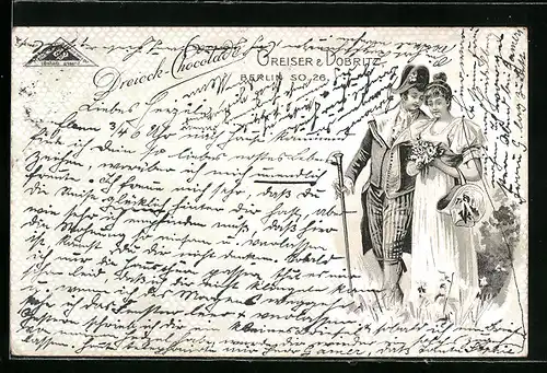 Lithographie Berlin, Reklame für Dreieck-Chocolade v. Greiser & Dobritz