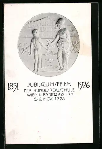 AK Wien, Jubiläumsfeier der Bundesrealschule Radetzkystrasse 2 im Jahr 1926