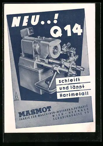 AK Wien, Masmot, Fabrik für Maschinen-Motoren E. Petravic, Schadinagasse 13