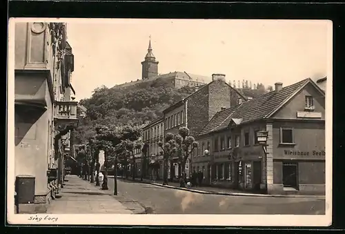 Foto-AK Siegburg, Mühlenstrasse Ecke Siegfeldstrasse mit Gasthaus