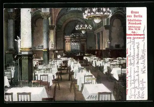 AK Berlin-Prenzlauer Berg, Restaurant Schultheiss-Ausschank, Schönhauser Allee 36 /39
