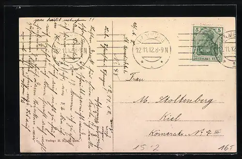 AK Hamburg-Neustadt, Zeppelin-Luftschiff Hansa über dem Alster-Pavillon