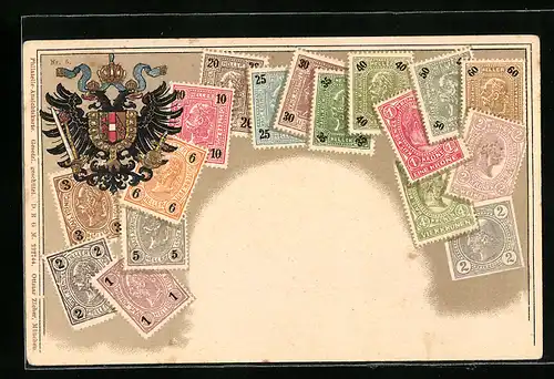 AK Briefmarken von Österreich, Wappen