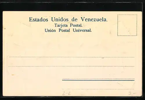 Präge-Lithographie Venezuela, Briefmarken und Wappen