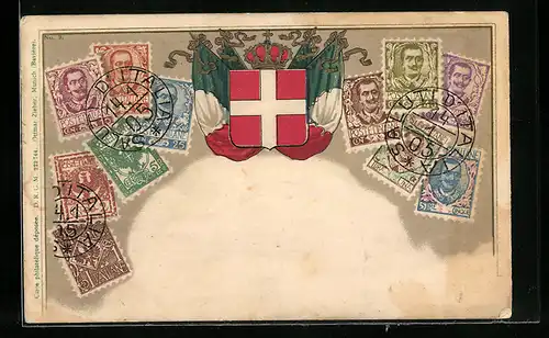 AK italienische Briefmarken