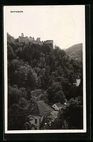 AK Samobor, Panorama mit alter Burg