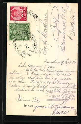 AK Samobor, Panorama mit alter Burg