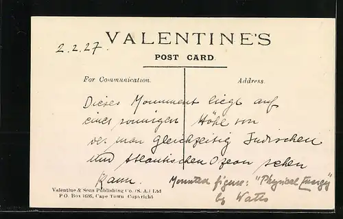 AK Groote Schuur, Rhode`s Memorial