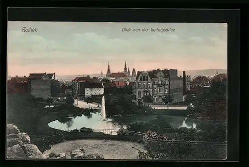 AK Aachen, Blick von der Ludwigsallee