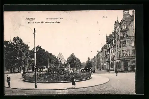 AK Aachen, Heinrichsallee, Blick vom Hansemannplatz