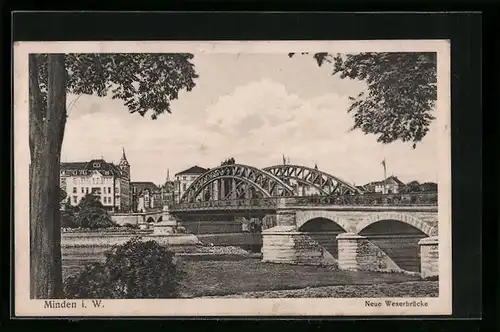 AK Minden i. W., Neue Weserbrücke