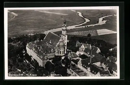 AK Donauwörth, Kloster Hl. Kreuz, Fliegeraufnahme
