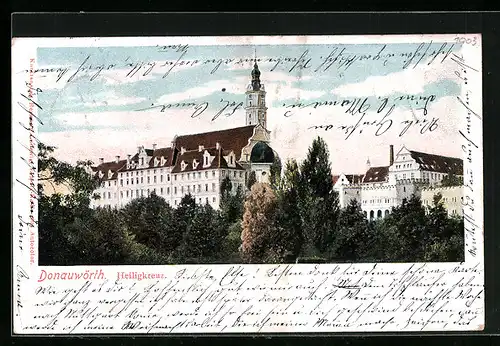 AK Donauwörth, Teilansicht mit Heiligkreuz