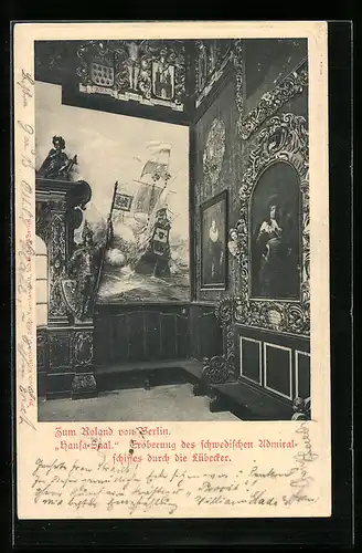 AK Berlin, Gasthaus zum Roland, Hansa-Saal