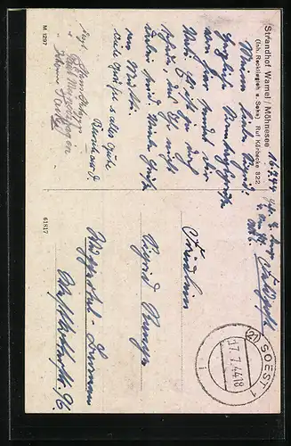 AK Wamel /Möhnesee bei Körbecke, Gasthaus Strandhof Wamel