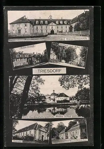 AK Triesdorf, Gasthaus zum Adler, Rotes Schloss, Reithalle