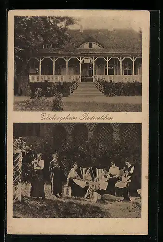 AK Radensleben, Erholungsheim, Gäste im Garten