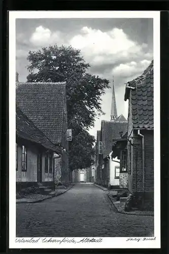 AK Eckernförde /Ostsee, Strassenpartie in der Altstadt