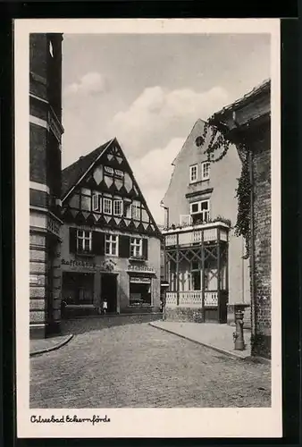 AK Eckernförde /Ostsee, Strassenpartie mit Kaffee-Konditorei Maass