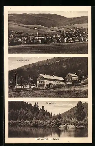 AK Erlbach, Gesamtansicht, Kinderheim, Flossteich