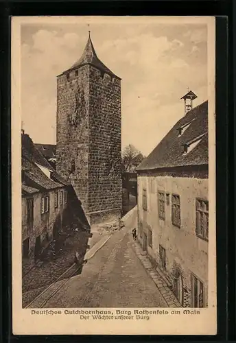 AK Rothenfels /Main, Burg / Deutsches Quickbornhaus, Burgwächter