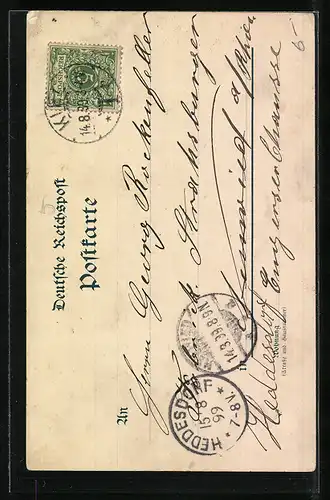 Lithographie Alt-Hamburg, Fleet an der Deichstrasse