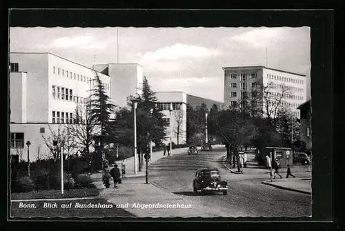 AK Bonn, Blick auf Bundeshaus und Abgeordnetenhaus
