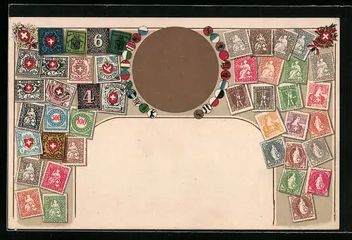 AK Schweizer Briefmarken