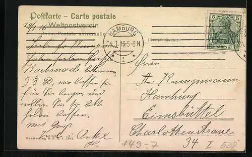 AK Cuxhaven, Nordseebad, Bahnhofstrasse mit Wasserturm