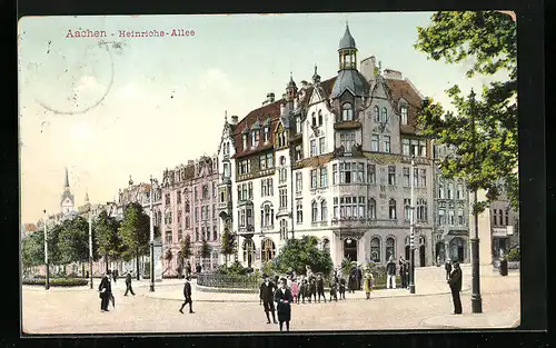 AK Aachen, Heinrichs-Allee mit Kindern