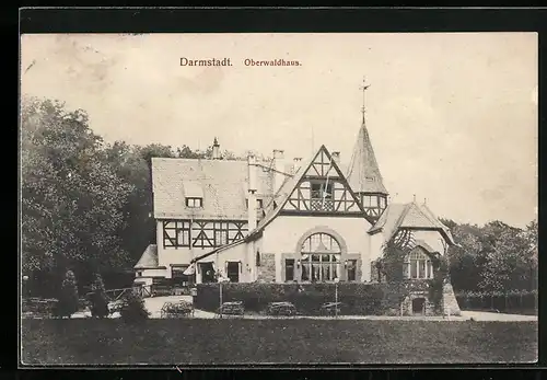 AK Darmstadt, Gasthaus Oberwaldhaus