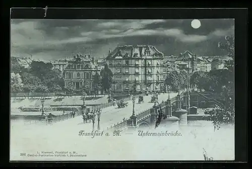 Mondschein-AK Frankfurt a. M., Untermainbrücke