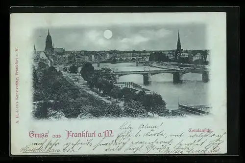 Mondschein-AK Frankfurt a. M., Totalansicht