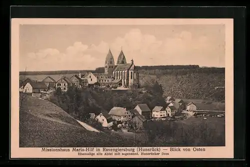 AK Ravengiersburg /Hunsrück, Missionshaus Maria-Hilf von Osten, Ehemalige alte Abtei mit Hunsrücker Dom