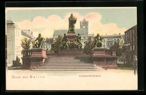 AK Berlin, Partie am Lutherdenkmal, Neuer Markt