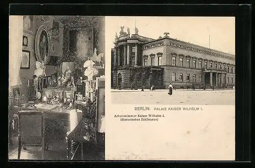 AK Berlin, Palais Kaiser Wilhelm I., Arbeitszimmer des Kaisers, Historisches Eckfenster