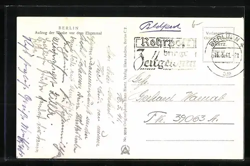 AK Berlin, Aufzug der Wache vor dem Ehrenmal