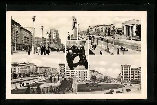 AK Berlin, Stalinallee, Mehrfachansicht